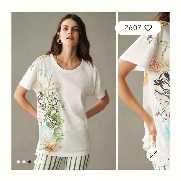 Anthropologie Tops - Pilcro Size Small The Jordyn Perfect Oversized Cotton-Slub Tee by Anthropologie